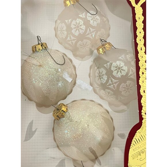 Vintage Victoria Collection Glass Snow Frosted White Snowflake Christmas Tree Or - Picture 4 of 9